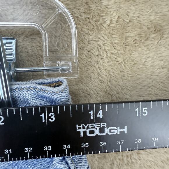 Levis 501 Shorts Womens 26 Blue Distressed High Rise Button Fly Denim Cut Off - Picture 7 of 13